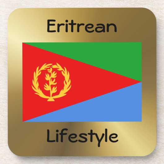Eritrea Flag+Text Onderzetter (Voorkant)