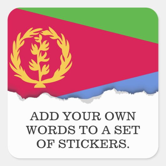 Eritrea Flag Vierkante Sticker (Voorkant)