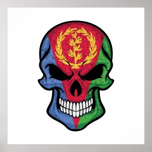 Eritrea glimlachende schedelvlag poster (Voorkant)