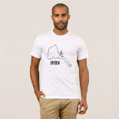 Eritrea Landkaart Lijn Eritrees Nationaal Overzich T-shirt (Voorkant volledig)