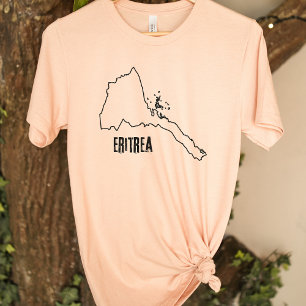 Eritrea Landkaart Lijn Eritrese Nationale Omtrek T-shirt
