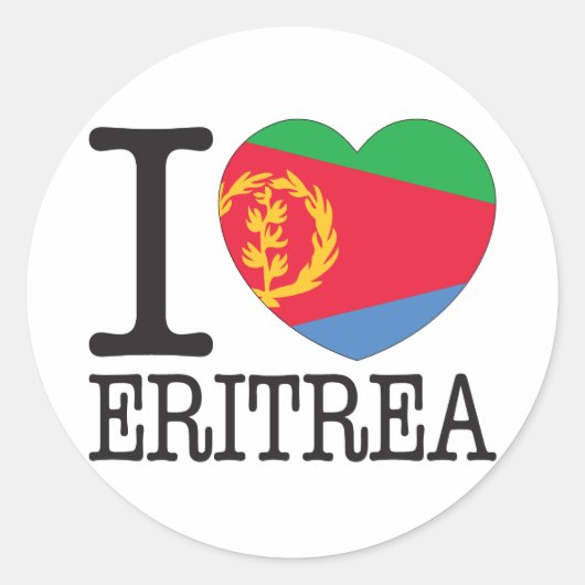 Eritrea liefde v2 ronde sticker (Voorkant)