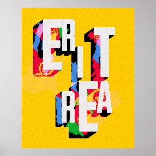 Eritrea met Eritrees Poster van de vlag