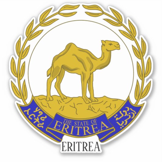 Eritrea National Emblem Patriotic Sticker (Voorkant)