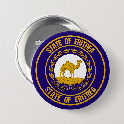 Eritrea Round Emblem Ronde Button 7,6 Cm (Voorkant /achterkant)