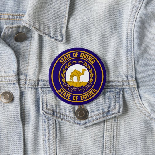 Eritrea Round Emblem Ronde Button 7,6 Cm (In situ)