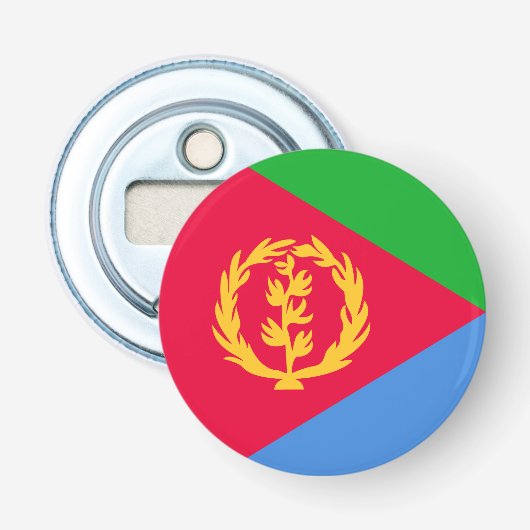 Eritrea Vlag Button Flesopener (Voorkant)