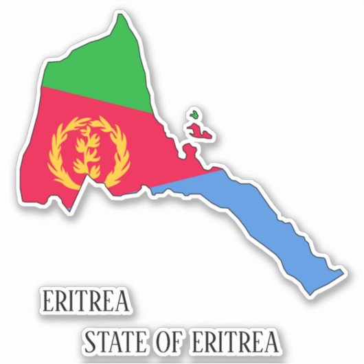 Eritrea Vlag Charmante Patriottische Kaart Sticker (Voorkant)