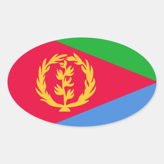 Eritrea Vlag Ovale Sticker (Voorkant)