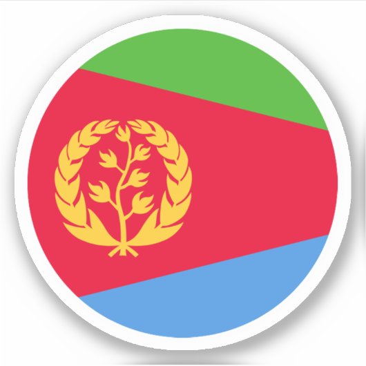 Eritrea Vlag Ronde Sticker (Voorkant)