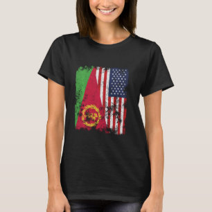 Eritrea Vlag van Verenigde Staten - Half Amerikaan T-shirt