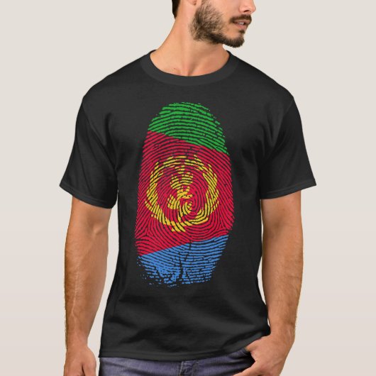 Eritrea vlag Vingerprint Het staat in mijn DNA-cad T-shirt (Voorkant)