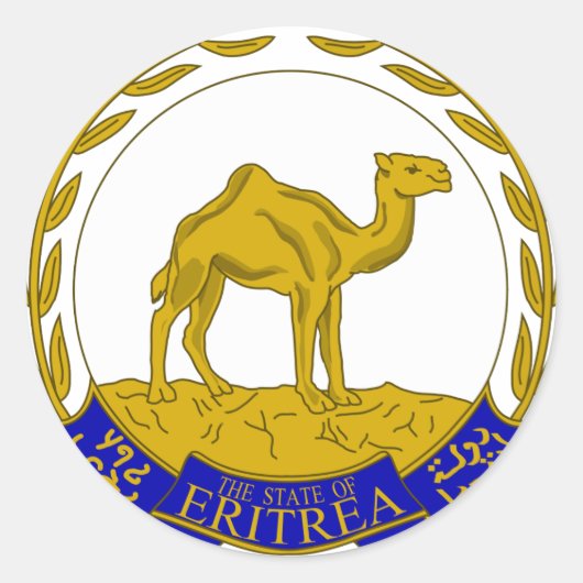 Eritrea wapen ER Ronde Sticker (Voorkant)