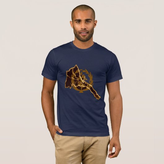 Eritrees Kaart met rechtop olijftakensymbool T-shirt (Voorkant volledig)