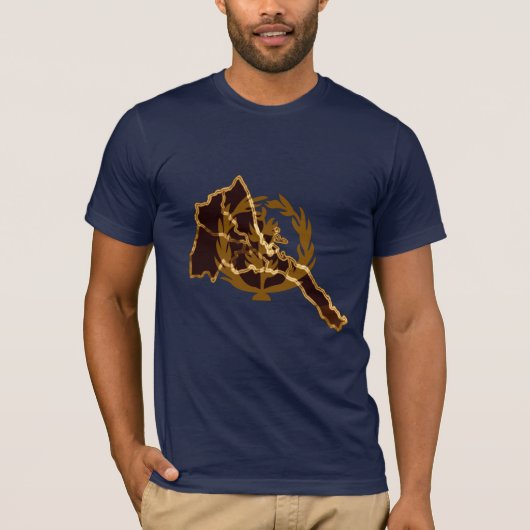 Eritrees Kaart met rechtop olijftakensymbool T-shirt (Voorkant)