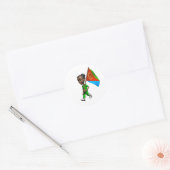 Eritrees meisje ronde sticker (Envelop)