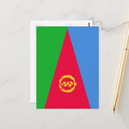 Eritrese vlag briefkaart (Voorkant / Achterkant in situ)