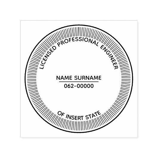Erkend Professioneel Ingenieur Staat van Zelfinktende Stempel (Design)
