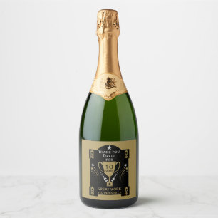 Erkenning van lange tewerkstellingsdienst sparkling wijnetiket
