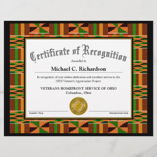 Erkenningscertificaat Afrikaanse Kente Cloth K47