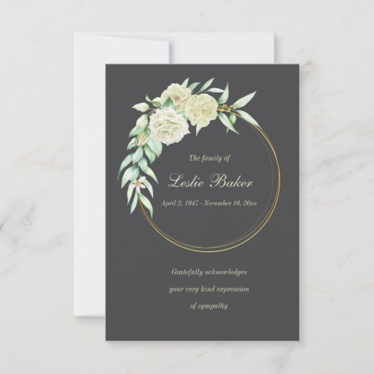 Erkentelijkheidsring Condoleance Dankjewel Kaart (Voorkant)