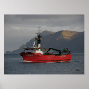 Erla N, Crab Boat in de Nederlandse haven, Alaska Poster