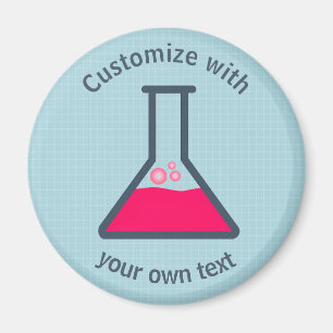 Erlenmeyer Flask Science Custom Text Magneet