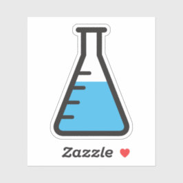 Erlenmeyer met vloeibare wetenschap sticker