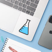 Erlenmeyer met vloeibare wetenschap sticker (Laptop met iPhone)