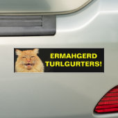 Ermahgerd Turlgerters! Knipperen Bumpersticker (Op auto)