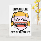 Ermahgerd Verjaardag Berthder Kaart (Gele Bloem)