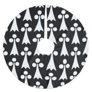 Ermine Pattern, Middeleeuws Patroon, Wit op Zwart Kerstboom Rok