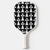 Ermine Pattern, Middeleeuws Patroon, Wit op Zwart Pickleball Paddle (Voorkant)