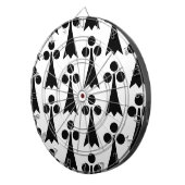 Ermine Pattern, Middeleeuws Patroon, Zwart op Wit Dartbord (Voorkant Rechts)