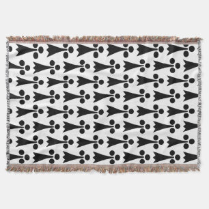 Ermine Pattern, Middeleeuws Patroon, Zwart op Wit Deken