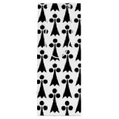 Ermine Pattern, Middeleeuws Patroon, Zwart op Wit Wijn Cadeautas (Achterkant)