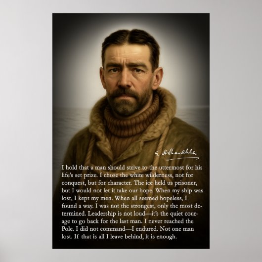 Ernest Shackleton - Heroïsche Antarctische ontdekk Poster (Voorkant)