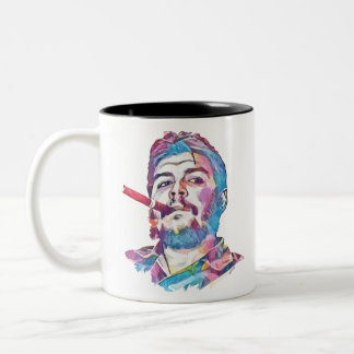 Ernesto Che Guevara Roking Cigar Tweekleurige Koffiemok