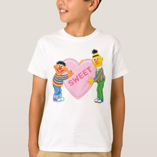 Ernie & Bert Big Valentijns Heart T-shirt (Voorkant)