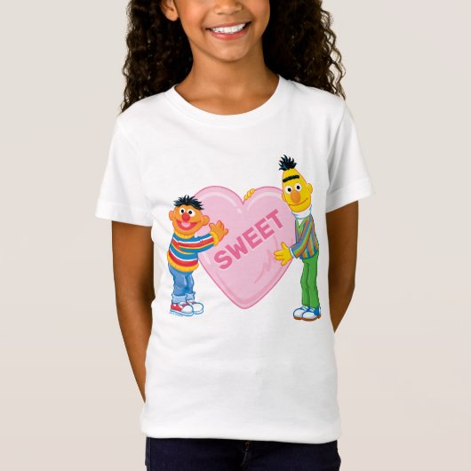 Ernie & Bert Big Valentijns Heart T-shirt (Voorkant)