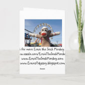 Ernie de Sock Monkey 5e Verjaardag Kaart (Achterkant)