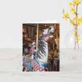 Ernie de Sock Monkey Carrousel Horse Note Kaart (Gele Bloem)