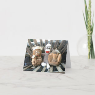 Ernie de Sock Monkey en vrienden Note Kaart