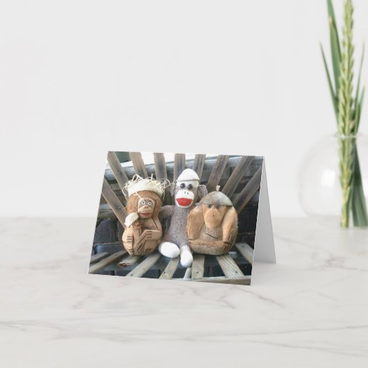 Ernie de Sock Monkey en vrienden Note Kaart (Voorkant)