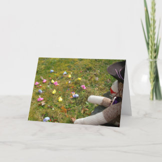 Ernie de Sock Monkey Free Range Peeps Paas Kaart