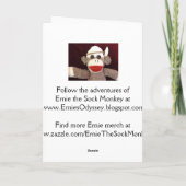Ernie de Sock Monkey Sepia Valentijnsdag Kaart (Achterkant)