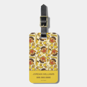 Ernie en Rubber Duckie Pattern Bagagelabel
