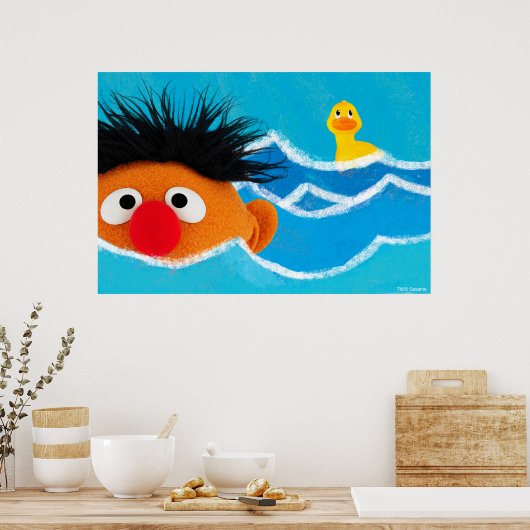 Ernie en Rubber Ducky Poster (Keuken)