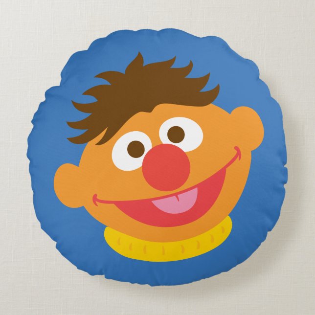 Ernie Face Rond Kussen (Voorkant)