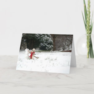 Ernie la carte de vacances de Snowday de singe de